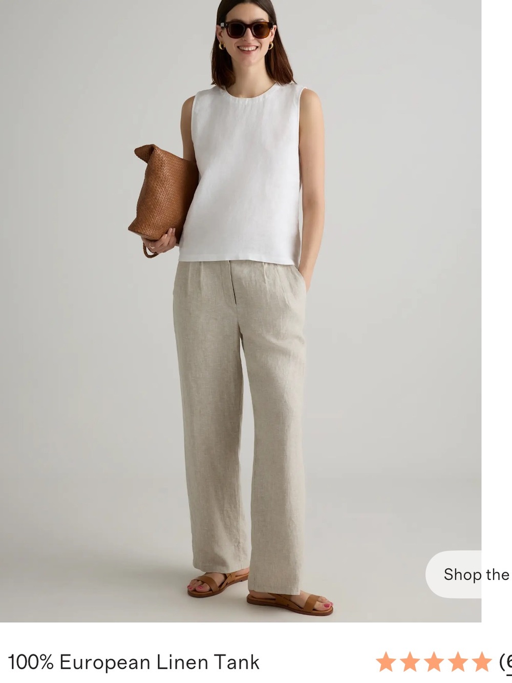 NWOT Quince 100% European Linen Tank